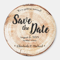 Rustic Save the date Printed Wood Slice