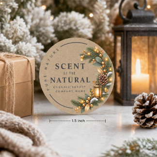 Rustic Scent of Natural Organic Beauty Candle Classic Round Sticker