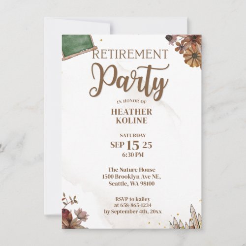 Rustic School Teacher Retirement Party Template