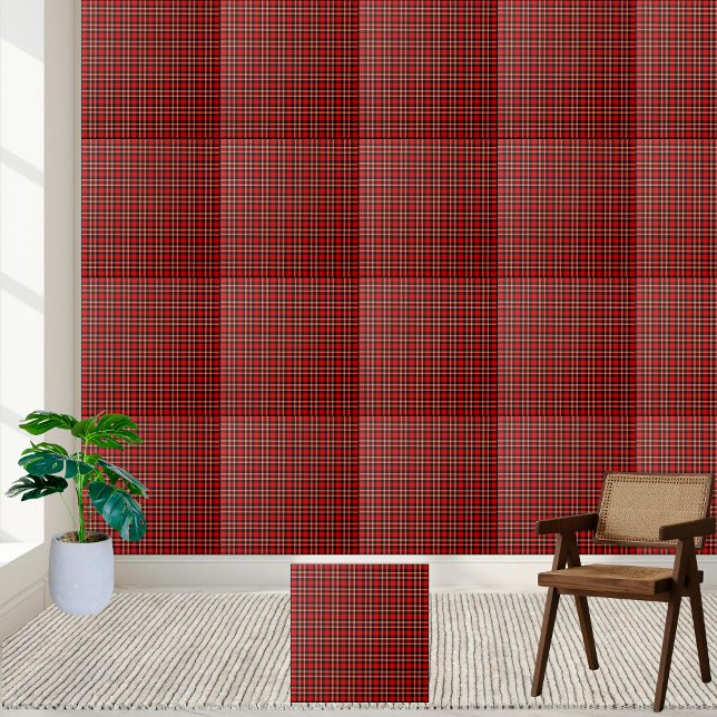 Rustic Scottish Red Tartan Plaid Pattern  Ceramic Tile (Rustic Scottish Red Tartan Plaid Pattern Ceramic Tile)