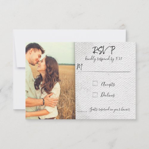 Rustic Scrapbook Photo Wedding RSVP Card