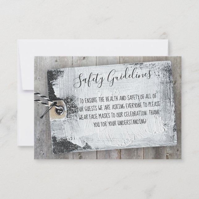 Rustic Scrapbook Safety Message Enclosure Card (Front)