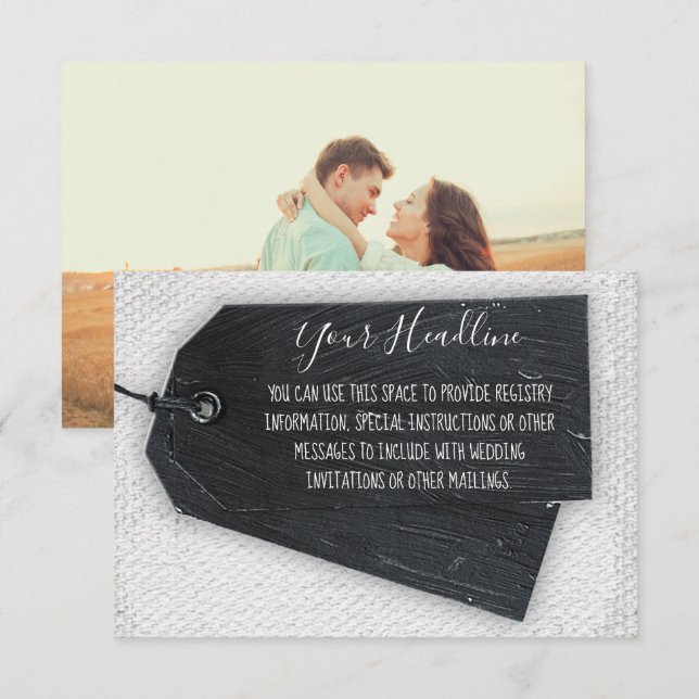 Rustic Scrapbook Tag Custom Message Enclosure Card (Front/Back)
