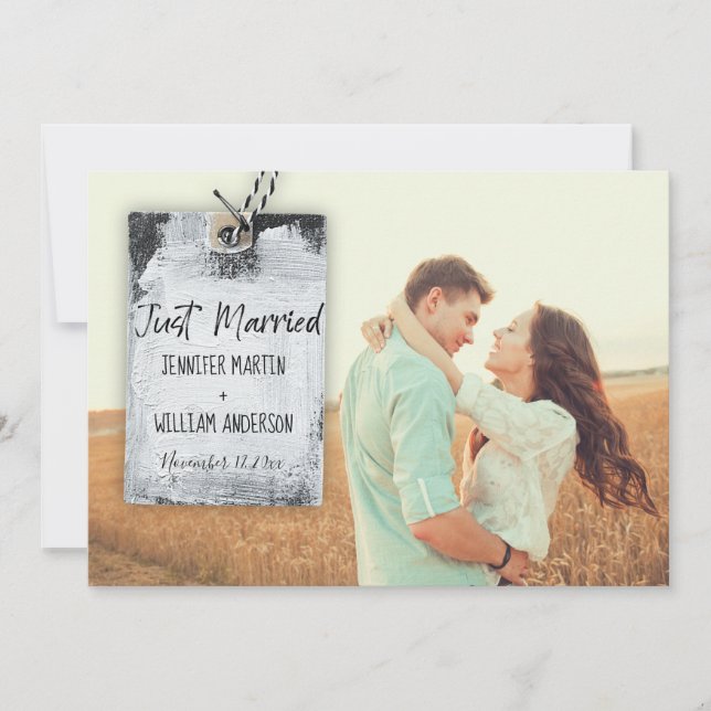Rustic Scrapbook Wedding Marriage Annoucement Invitation (Front)