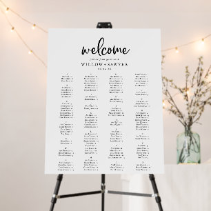 Rustic Script Alphabetical Seating Chart Foam Board