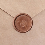 Rustic Script Ampersand Couple Monogram Wedding Wax Seal Sticker<br><div class="desc">This rustic script ampersand couple monogram wedding wax seal sticker is perfect for a country wedding invitation envelope. The simple and modern design features unique whimsical ampersand with contemporary minimalist boho style. Personalize it with the initials of the couple.</div>