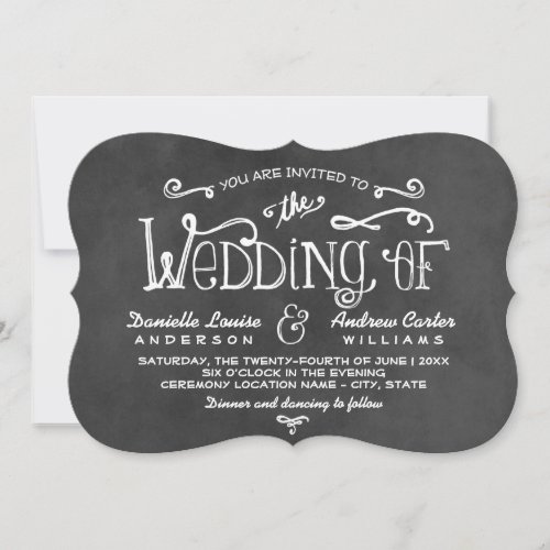 Wedding Invitation | Black Chalkboard Charm