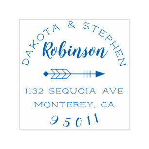 Rustic Script Boho Arrow Newly Weds Return Address Self-inking Stamp