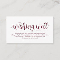 Rustic Script, Burgundy, Wedding Wishing Well