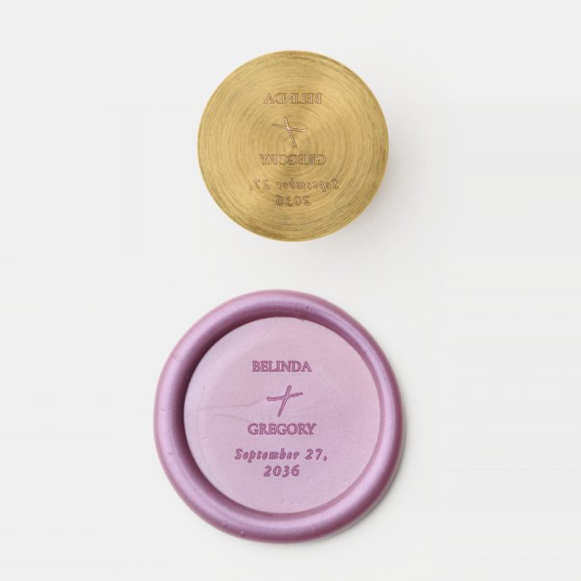 Rustic Script Calligraphy Invitation Wedding Wax Seal Stamp (Stamped)