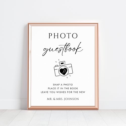 Rustic Script Camera Photo Guestbook Wedding Sign