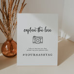 Rustic Script Capture The Love Wedding Hashtag Pedestal Sign<br><div class="desc">This rustic script Capture the Love wedding hashtag pedestal sign is perfect for a country wedding. The simple and modern black and white design features unique whimsical handwritten calligraphy lettering with a contemporary minimalist boho style. Customizable in any color. Keep the design minimal and simplistic, as is, or personalize it...</div>