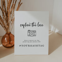 Rustic Script Capture The Love Wedding Hashtag