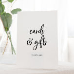 Rustic Script Cards and Gifts Pedestal Sign<br><div class="desc">This rustic script cards and gifts pedestal sign is perfect for a country wedding or bridal shower. The simple and modern black and white design features unique whimsical handwritten calligraphy lettering with a contemporary minimalist boho style. Customizable in any color. Keep the design minimal and simplistic, as is, or personalize...</div>