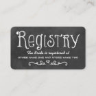 Rustic Script Chalkboard Wedding Black Registry