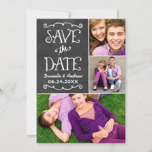 Save the Date Card | Black Chalkboard Charm