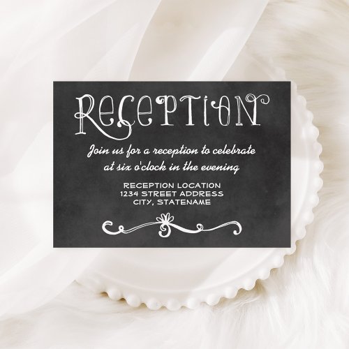 Reception Card | Black Chalkboard Charm