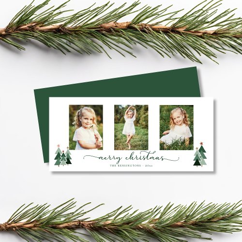 Rustic Script Christmas Trees Holiday 3 Photo
