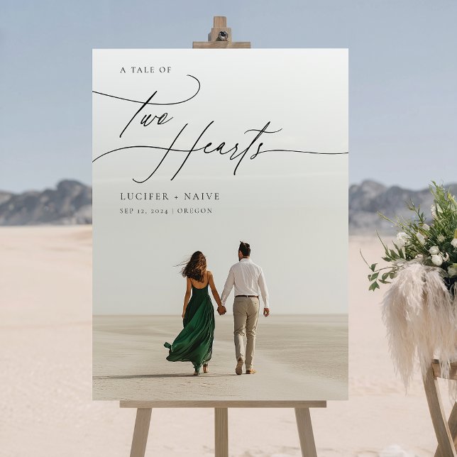 Rustic Script Custom Photo Wedding Welcome Foam Board (Creator Uploaded)