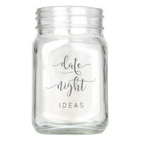 Rustic Script Date Night Ideas Mason Jar