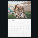 rustic script family photo calendar<br><div class="desc">rustic script editable family photos design 2024 calender</div>