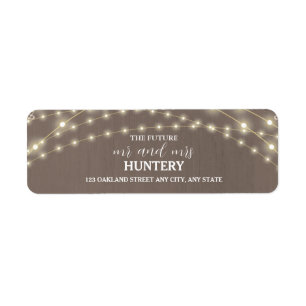 Rustic Script Future Mr Mrs Wedding Return Address Label