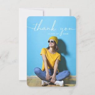 Rustic Script Graduation Thank You Cards