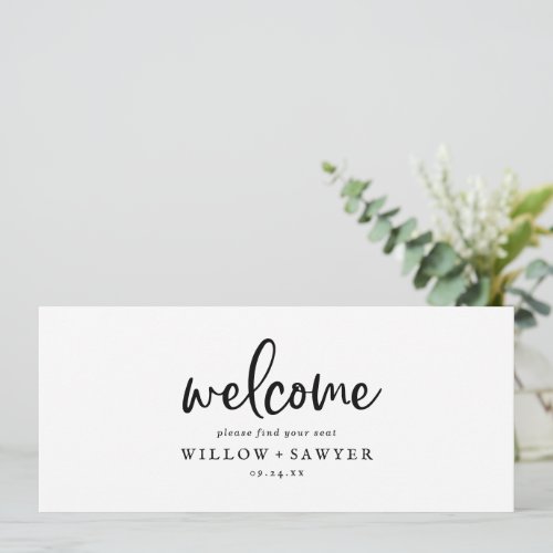 Rustic Script Hanging Seating Chart Welcome Header