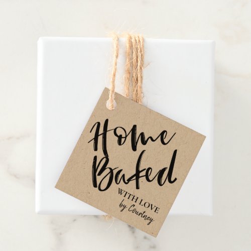 Rustic Script Home Baked Favor Tags