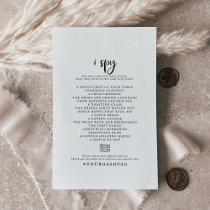 Rustic Script I Spy Wedding Photo Scavenger Flyer