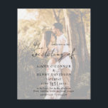 Rustic Script Modern Budget Wedding Invitation Flyer<br><div class="desc">Modern budget photo wedding invitation flyer featuring a simple design with "the wedding of" in a rustic style script typography along with your wedding details over your favorite picture with an opaque overlay. This elegant invitation with a minimalist layout is great for any style of wedding. PLEASE NOTE: Envelopes NOT...</div>