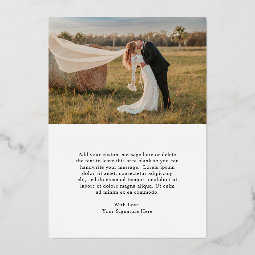Rustic Script Modern Photo Wedding Thank You Card | Zazzle