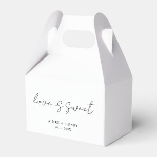 Rustic Script Modern Wedding Favor Boxes
