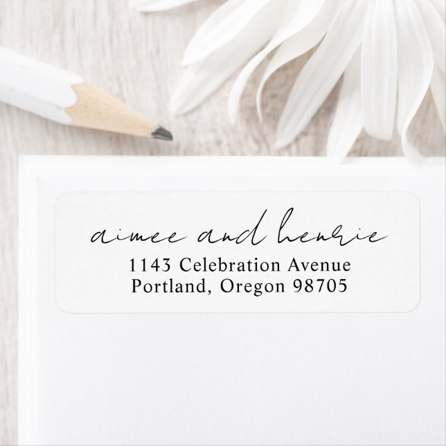 Rustic Script Modern Wedding Label (Insitu)