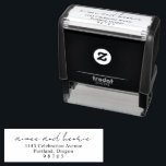 Rustic Script Modern Wedding Self-inking Stamp<br><div class="desc">Modern return address self inking stamp featuring a simple yet elegant design with your names in a rustic script typography.  This return address self inking stamp in a minimalist layout is great for any style of wedding.</div>
