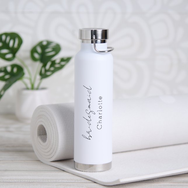Rustic Script Modern Wedding Water Bottle (Yoga)