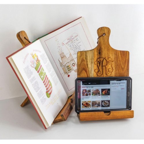 Rustic Script Monogram Tablet Cookbook Holder