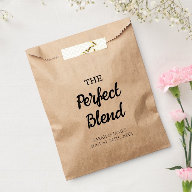 Rustic Script Perfect Blend Wedding Bridal Shower  Favor Bag (Sealed)
