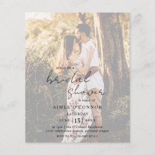Rustic Script Photo Budget Bridal Shower Invite Flyer