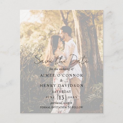 Rustic Script Photo Budget Wedding Save the Date