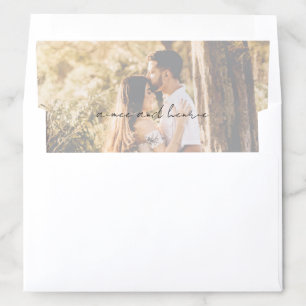 Rustic Script Photo Modern Wedding Envelope Liner