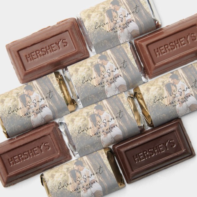 Rustic Script Photo Modern Wedding Hershey's Miniatures (Assorted)