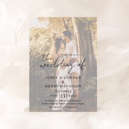 Rustic Script Photo Modern Wedding