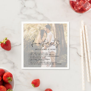 Rustic Script Photo Modern Wedding Napkins
