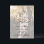 Rustic Script Photo Modern Wedding Reception Invitation<br><div class="desc">Modern photo wedding reception invitation featuring a simple design with "happily ever after party" in a rustic style script typography along with your event details over your favorite picture with an opaque overlay.  This elegant invitation with a minimalist layout is great for any style of post wedding reception.</div>