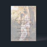 Rustic Script Photo Modern Wedding Reception Invitation<br><div class="desc">Modern photo wedding reception invitation featuring a simple design with "happily ever after party" in a rustic style script typography along with your event details over your favorite picture with an opaque overlay.  This elegant invitation with a minimalist layout is great for any style of post wedding reception.</div>