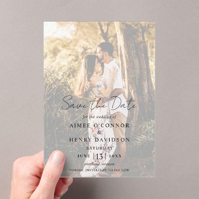 Rustic Script Photo Modern Wedding Save the Date (Insitu (Handheld))