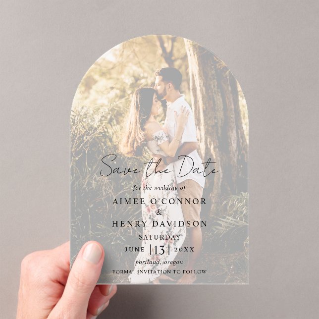 Rustic Script Photo Modern Wedding Save the Date (Insitu (Handheld))