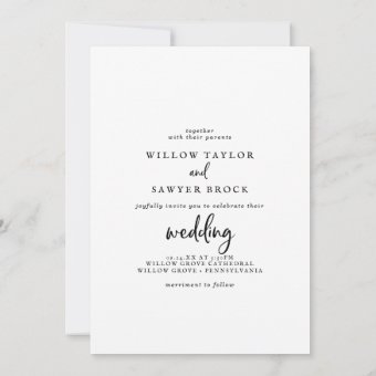 Rustic Script Photo Wedding Invitation | Zazzle