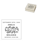 Rustic Script Ribbon Save the Date Wedding Rubber Stamp (Stamped)